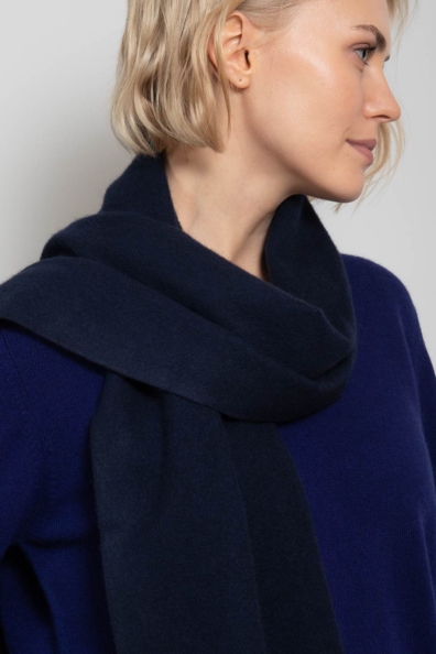 Шарф кашемир темно-синий однотонный 760-34W
