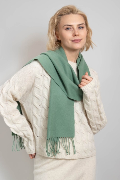 Шарф кашемировый «бирюзовый жемчуг» 760-61