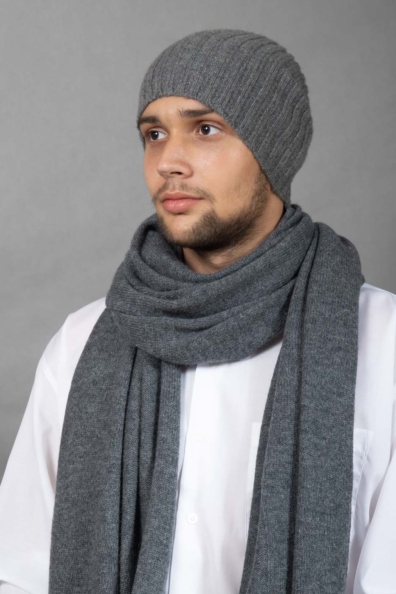 Серый палантин мужской трикотажный 154-3G-5M