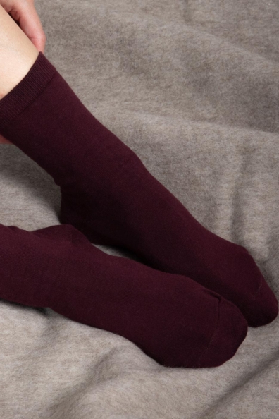 Носки хлопковые цвет бордовый винный 1113-34