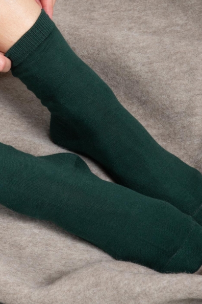 Носки хлопковые тёмно-зеленые 1113-35