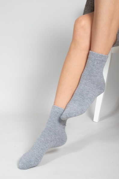 Носки из кашемира серо-голубые 112-9