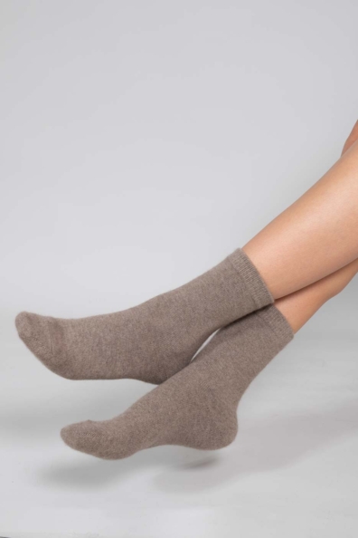 Носки кашемировые однотонные бежевые 112-10