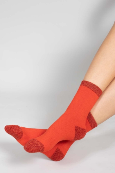 Носки шерстяные красно-оранжевые 1113-43