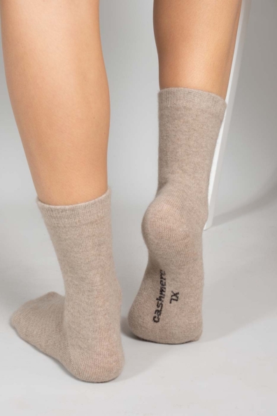 Носки женские кашемировые бежевые 112-12