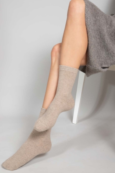 Носки женские кашемировые бежевые 112-12