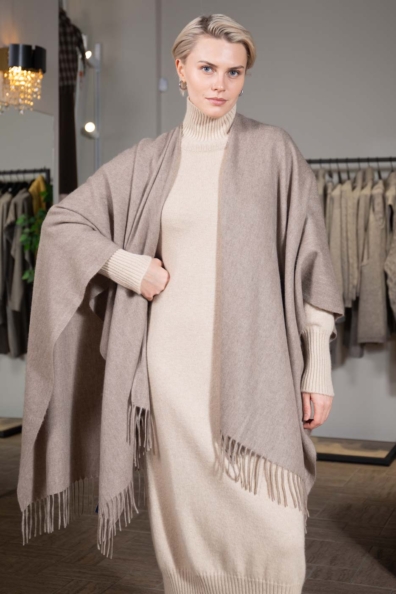 Пончо кашемировое цвет капучино 780-4