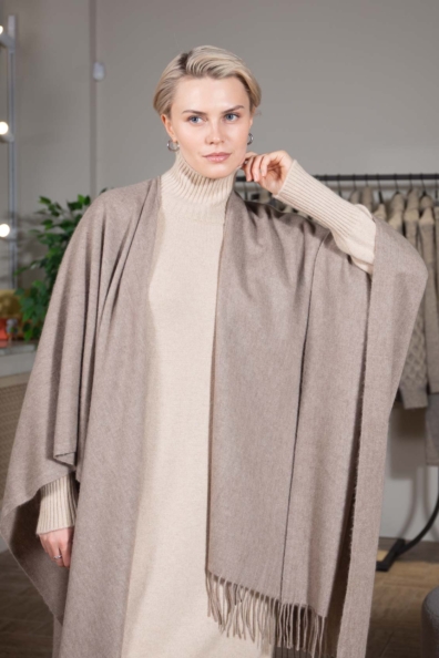 Пончо кашемировое цвет капучино 780-4