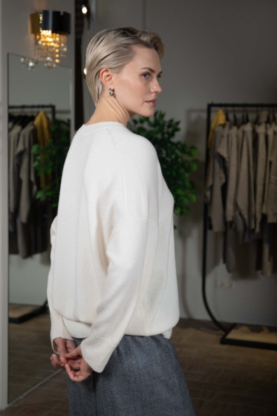 Женский кашемировый джемпер белый 701-1М-6