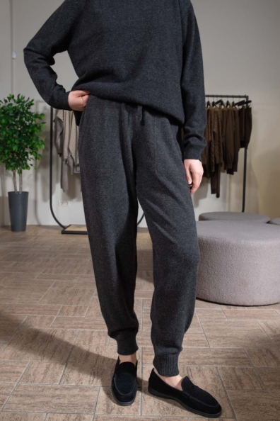 Кашемировые брюки темно-серые 186-M