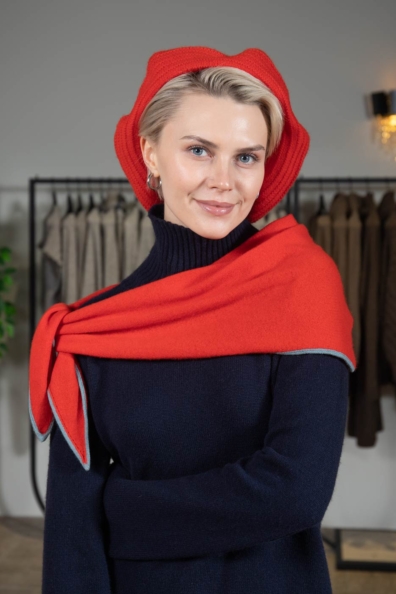 Косынка кашемировая красная 760-GE-3