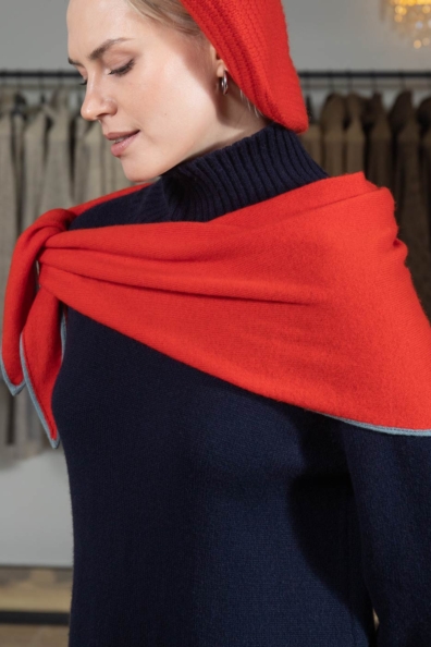 Косынка кашемировая красная 760-GE-3