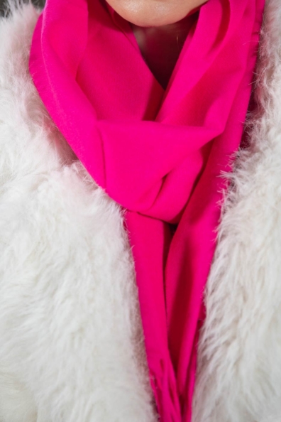 Шарф кашемировый розовый пурпурный 760-63