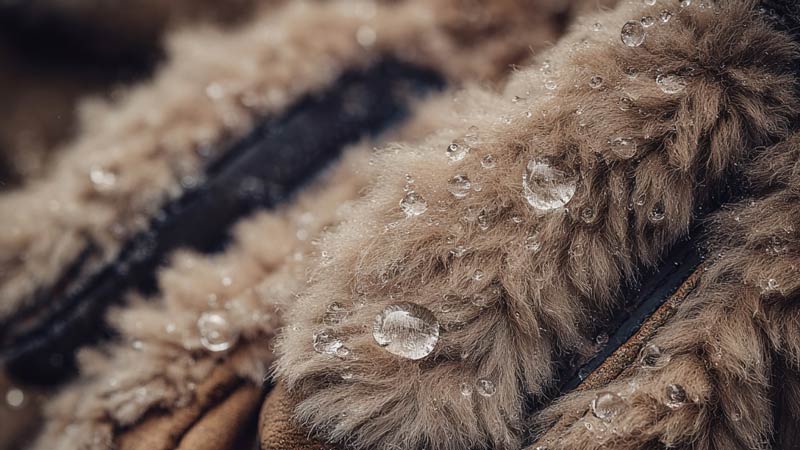 овчина и капли воды