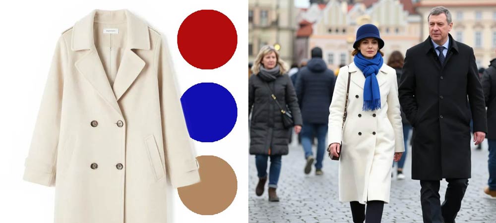 Шарфы к белому пальто