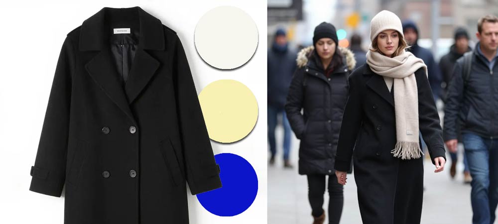 Шарфы к черному пальто